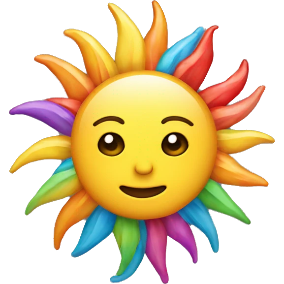 Colorful sun emoji
