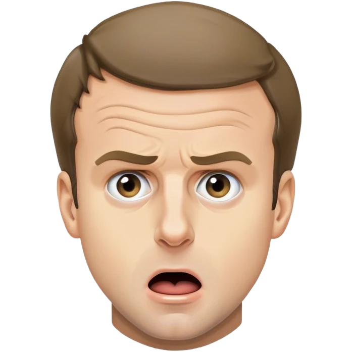 Emmanuel Macron in panic 4k emoji