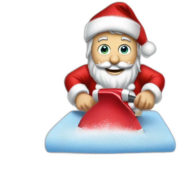 Emanuel macron dressed as santa ironing laundry emoji