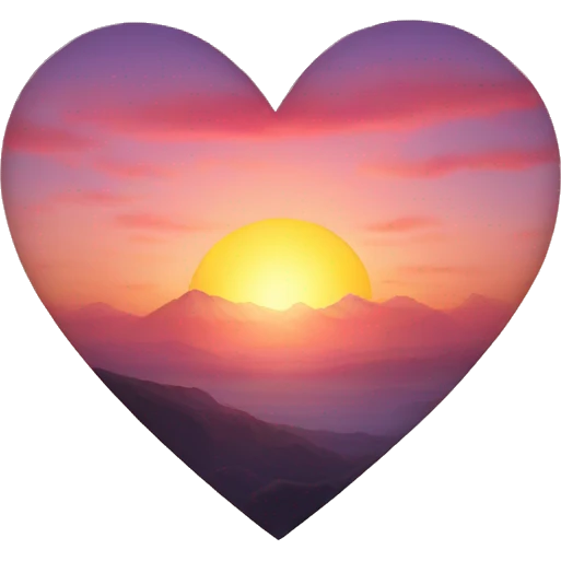 Heart shaped sunrise emoji
