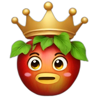 apple with crown emoji