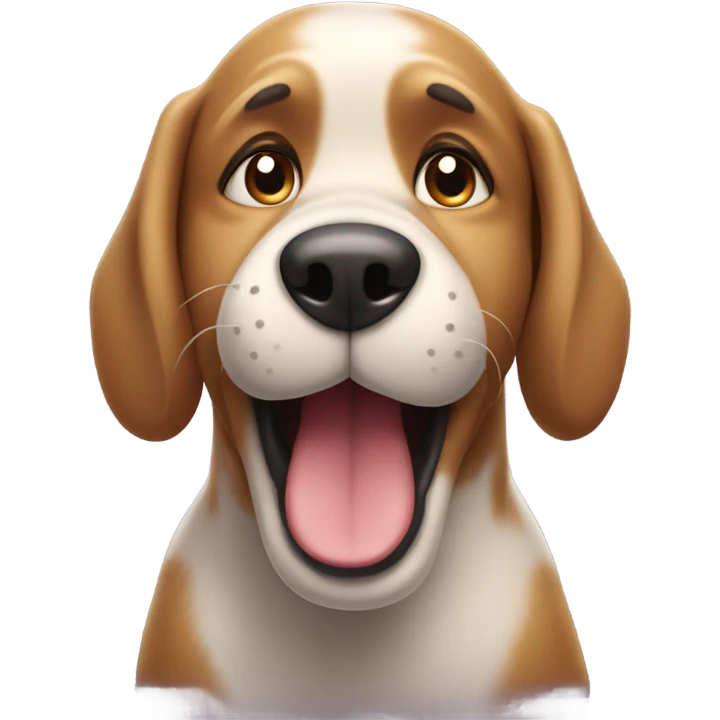 Dog waiting with anxious smile  emoji