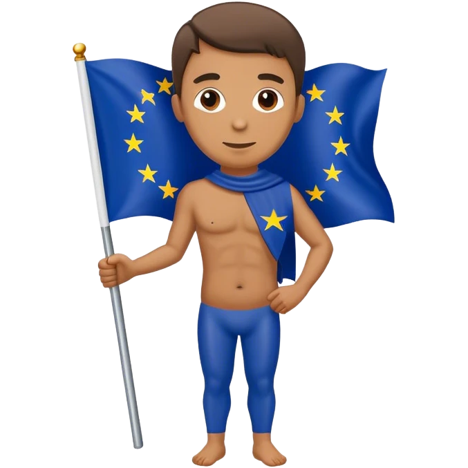 european union enthusiast with flag man emoji