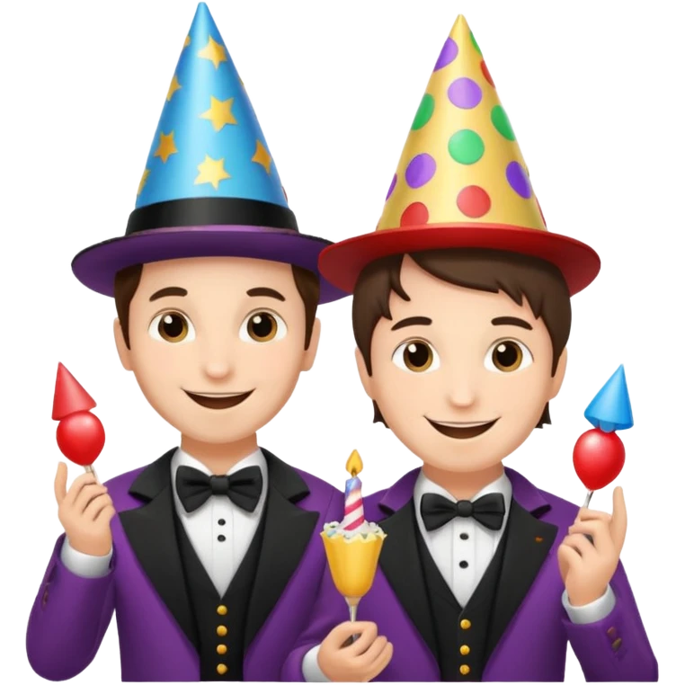 magician couple celebrat boy birthday  emoji