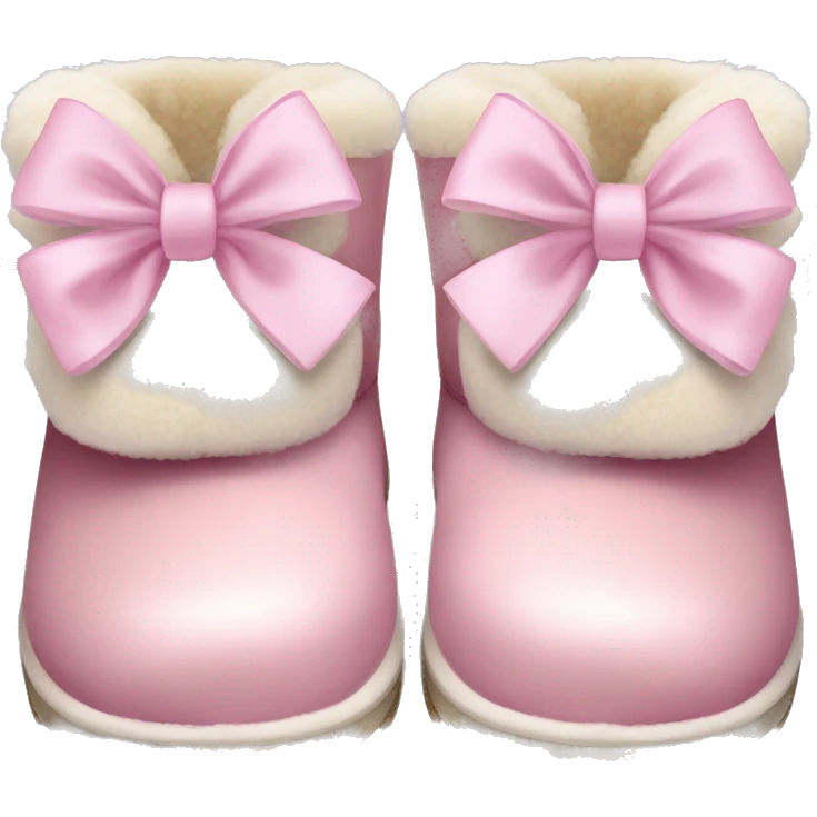 ugg slippers with light pink bows on the back emoji