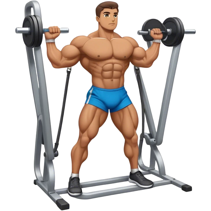 standing bodybuilder hip abduction cable machine exercise emoji