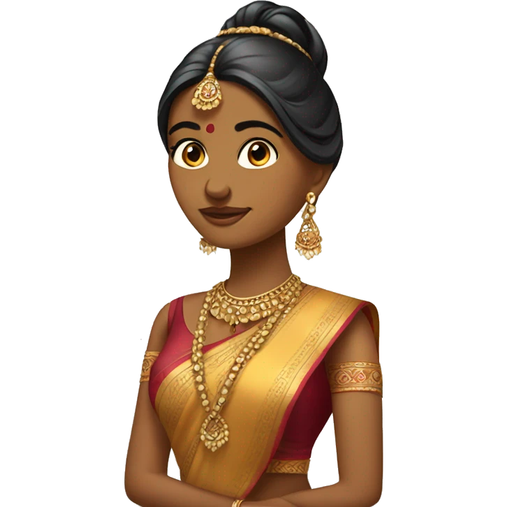 Indian woman taking a graceful bow emoji
