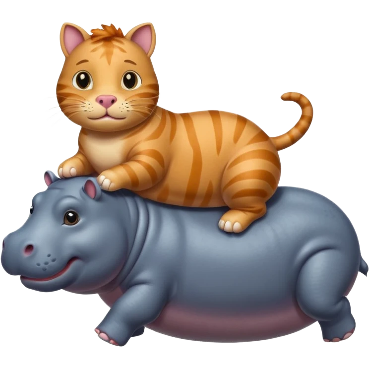 cat on hippo emoji