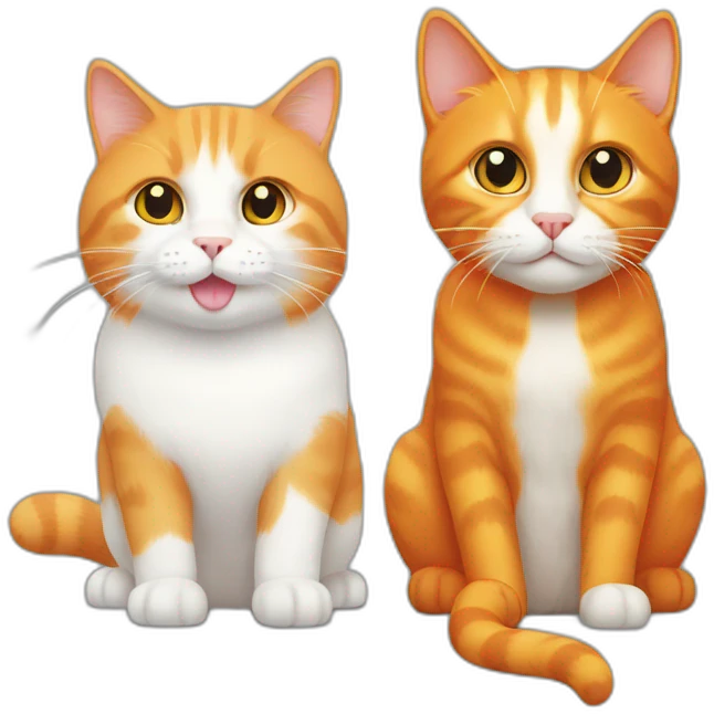 Orange cat and Pure white cat emoji