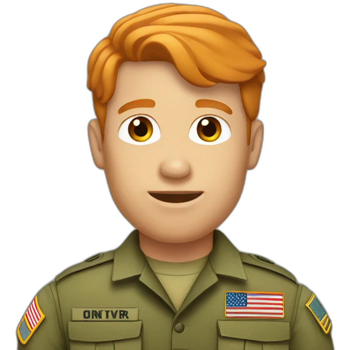 united states army man with ginger hair emoji