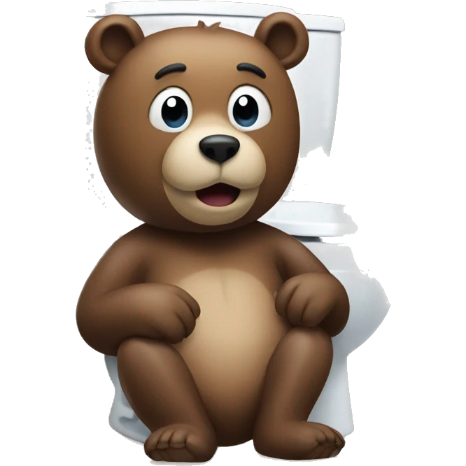 Bear on the toilet  emoji