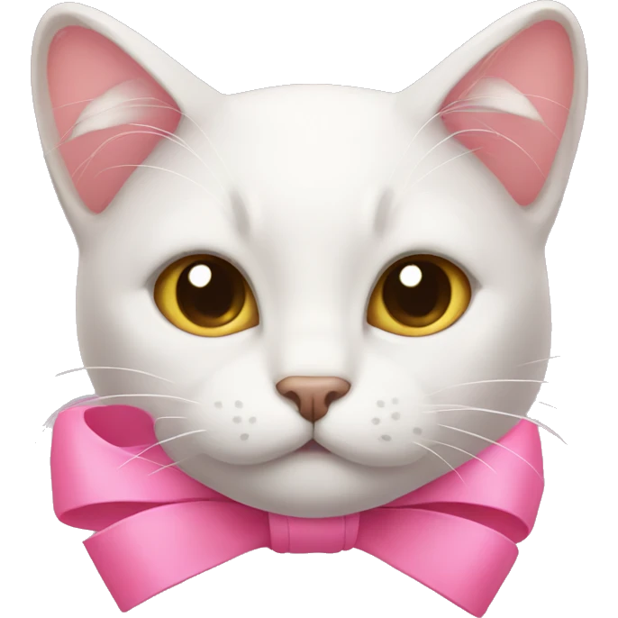 Cat wearing a Pink bow emoji