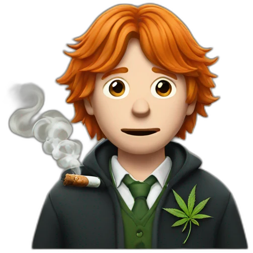 Ron Weasley smoking weed emoji