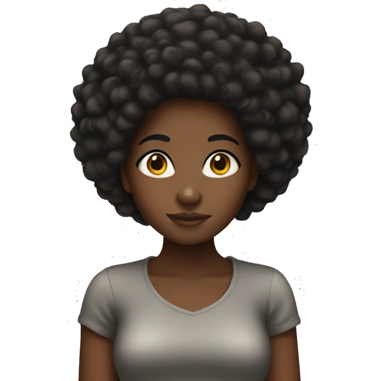 Black girl with Afro hair emoji