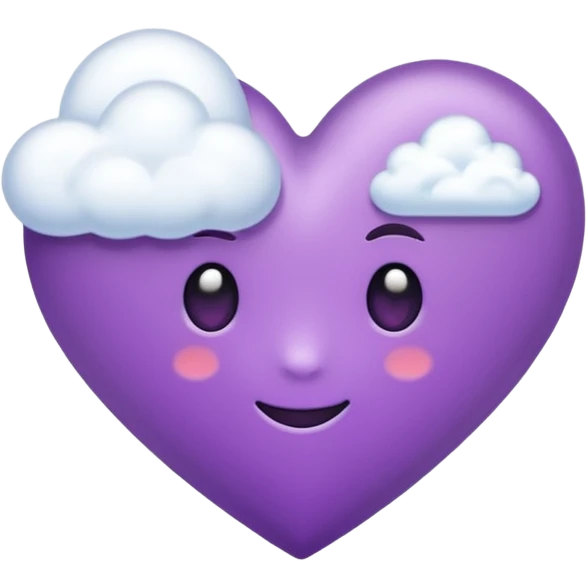 purple heart with a cloud emoji