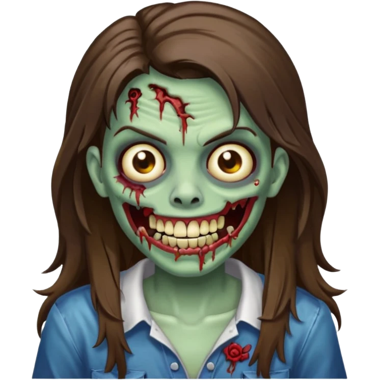 zombie with Brunette  hair and grillz  emoji