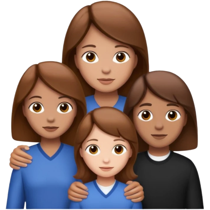 White family with brown hair emoji