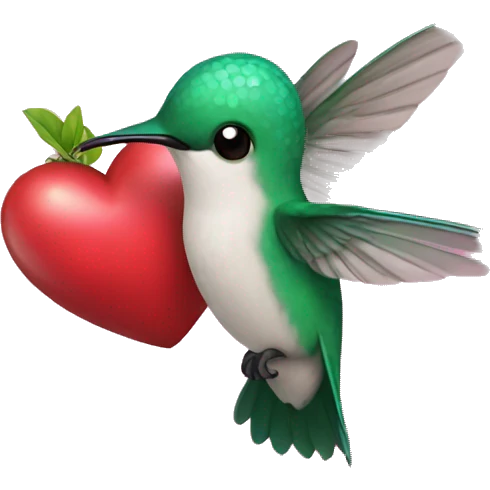 hummingbird heart emoji