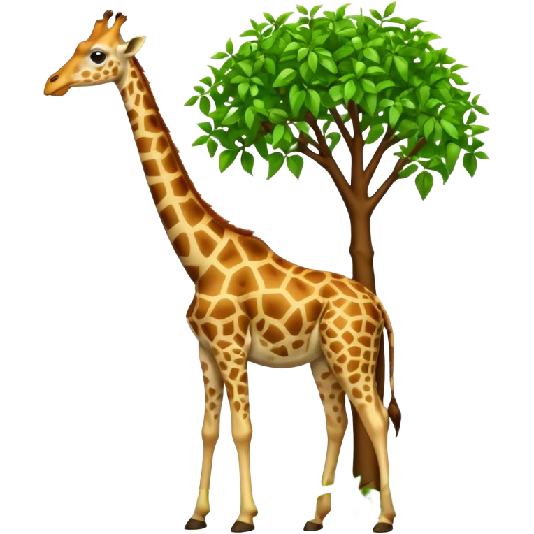 giraffe eating leaves from a tree emoji
