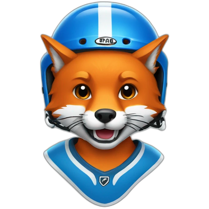 Fox with hockey helmet emoji