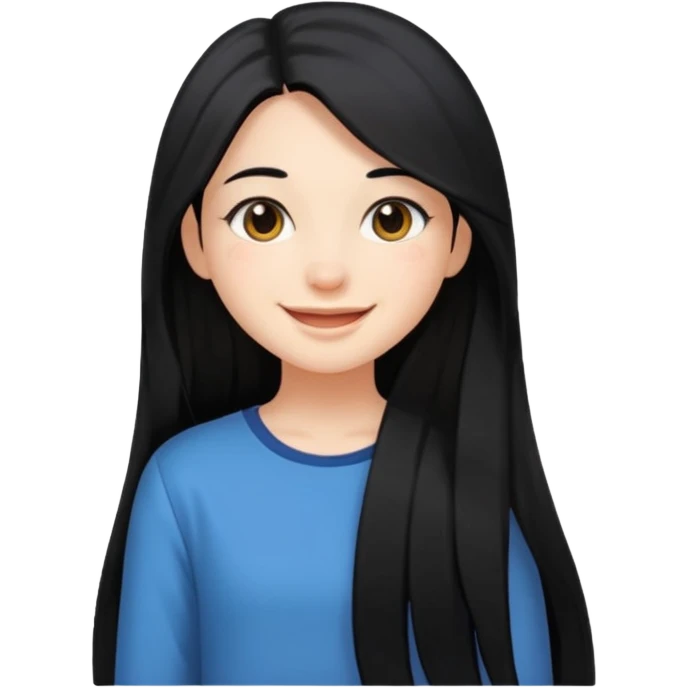 Girl with black and long hair with aesthetic clothes  emoji