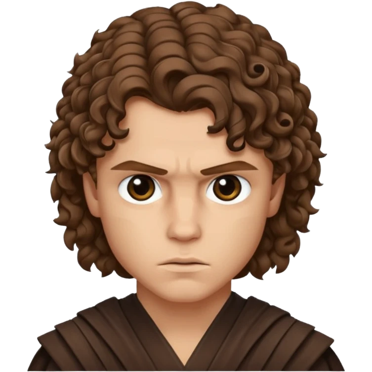 Anakin skywalker scar left eye curly brown hair emoji