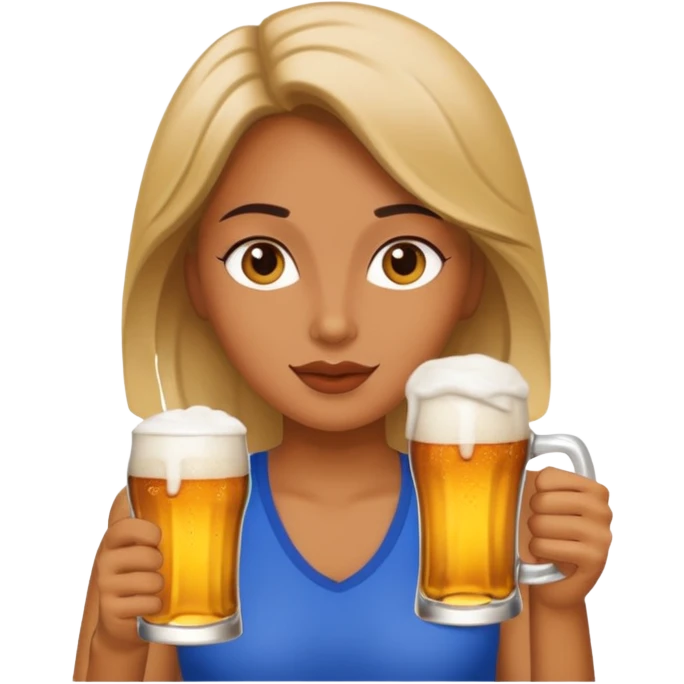 Mujer tomando cerveza  emoji