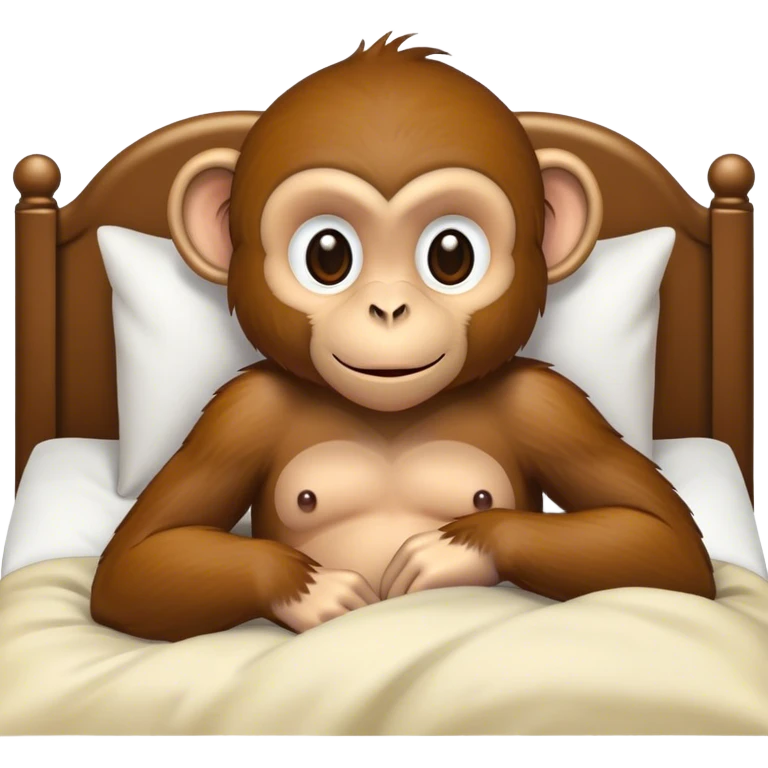 A monkey in bed emoji