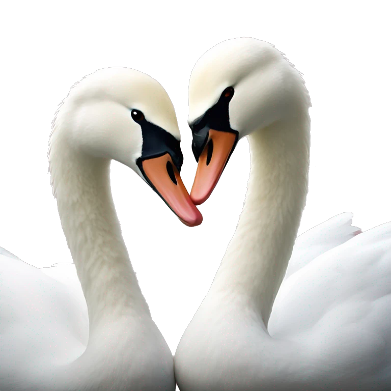 2 swans kissing emoji