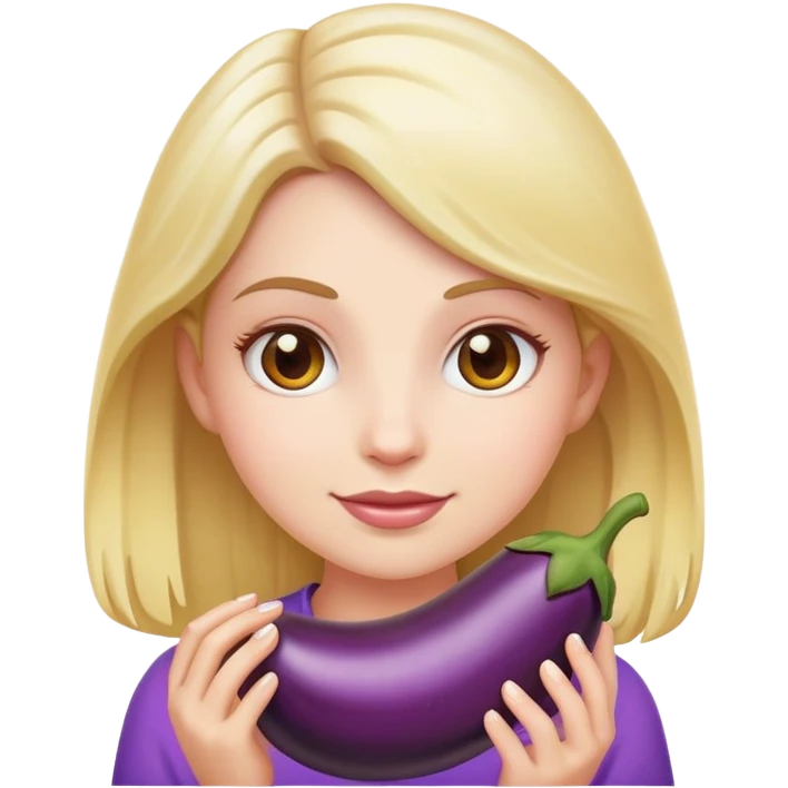 white girl emoji holding eggplant  emoji