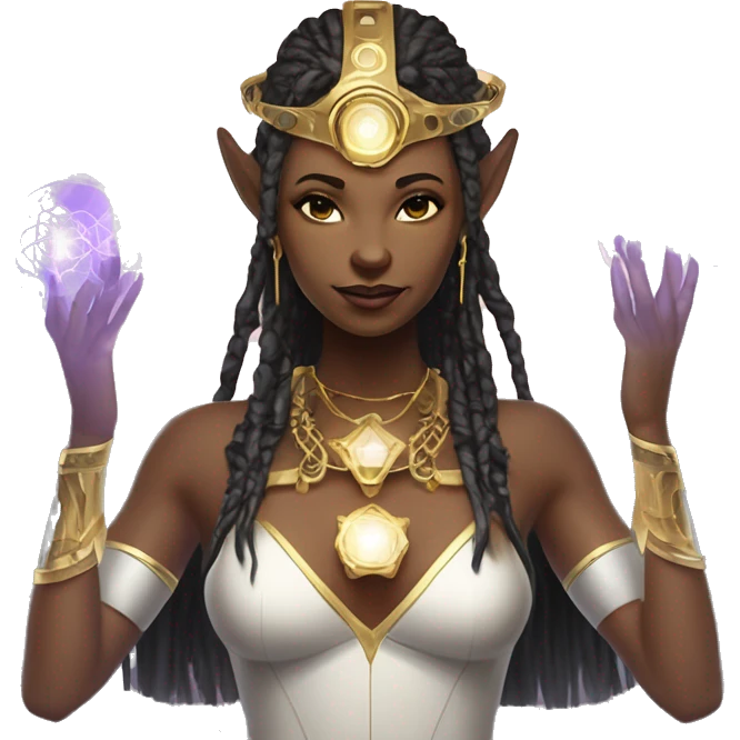 Technomancy Goddess is a mystical being who controls both magic and technology. She can cast spells on technological networks. Her powers blend the ancient art of magic with advanced cybernetics and technology. She can command machines emoji