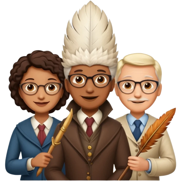 A giant quill and three professors emoji