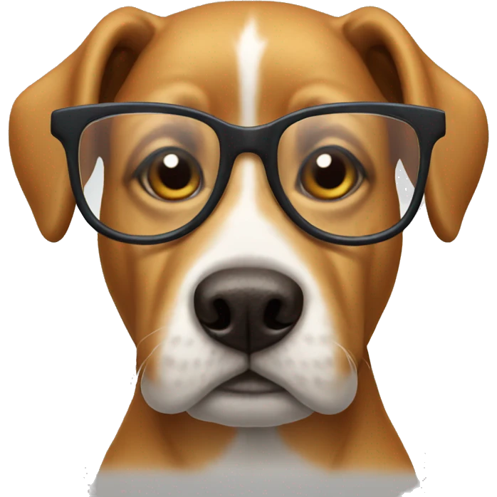 Dog with glasses emoji