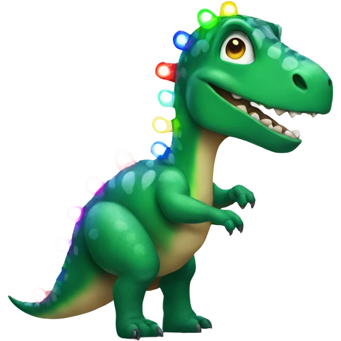 Dinosaur with Christmas lights  emoji