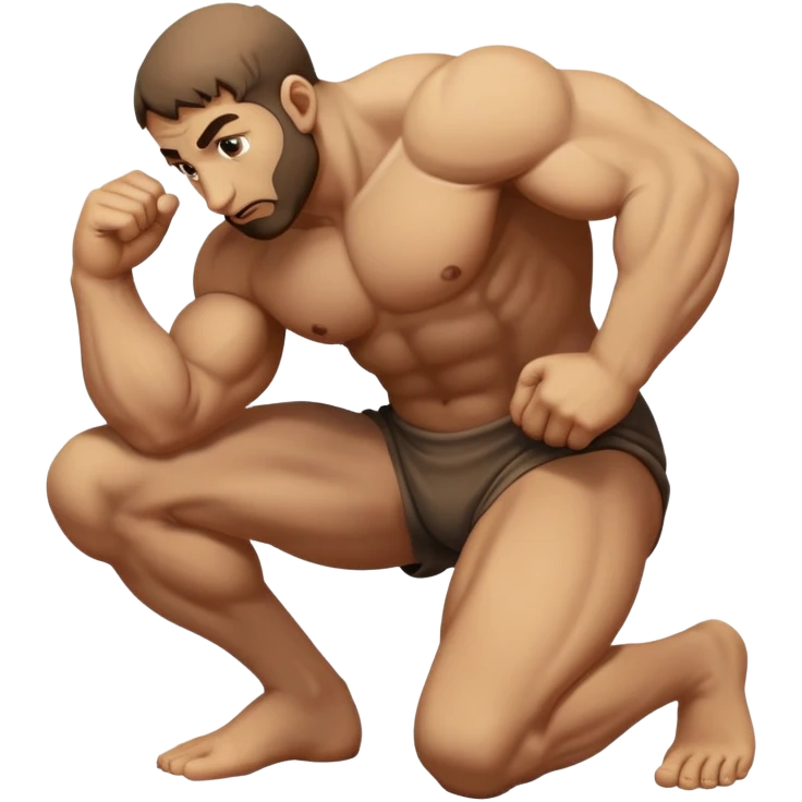 Sisyphus on knees emoji