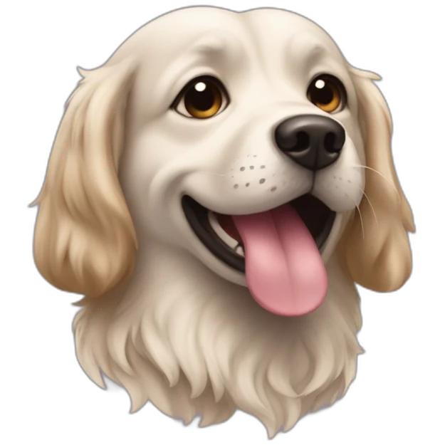 Chien qui fais un bisou a un char emoji