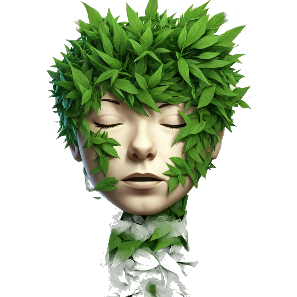 boy with closed eyes in nature emoji