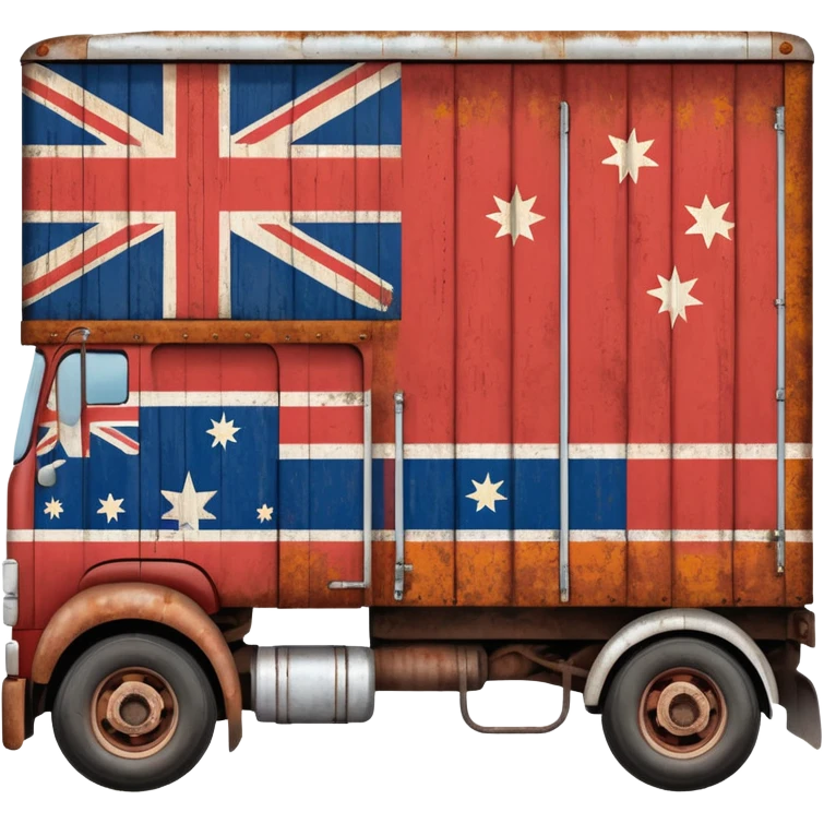 Old Mack truck with Australian flag  printed only on the door emoji