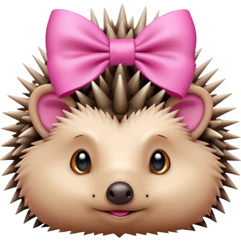 hedgehog with a pink bow emoji
