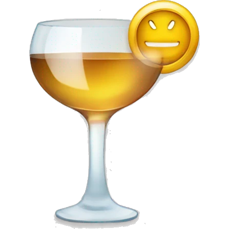 Minimalist emoji for 'Happy Hour' with a vermouth glass featuring a smiling face and a subtle clock in the background. Clean and cheerful design without extra decorations.





 emoji
