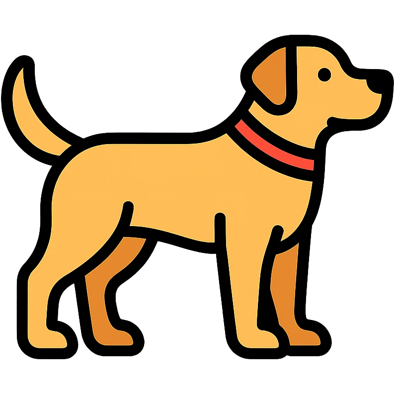 color outline icon of a labrador dog standing emoji