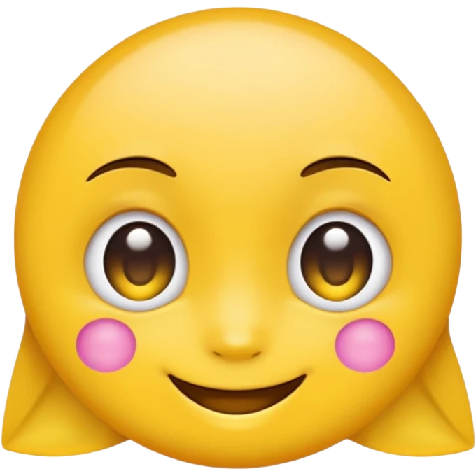 Yellow emoji face with cute eyes and bindi emoji