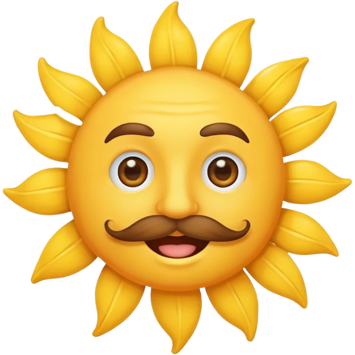 sun with mustache emoji