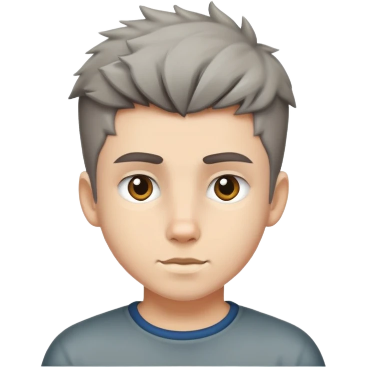 Boy with wolf cut hair emoji