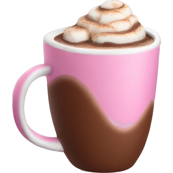Hot chocolate in a pink mug emoji