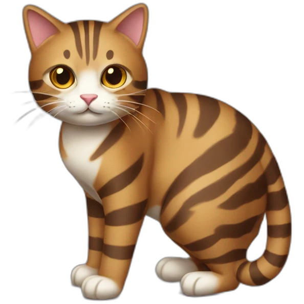 very-striped-brown-cat-full-body emoji