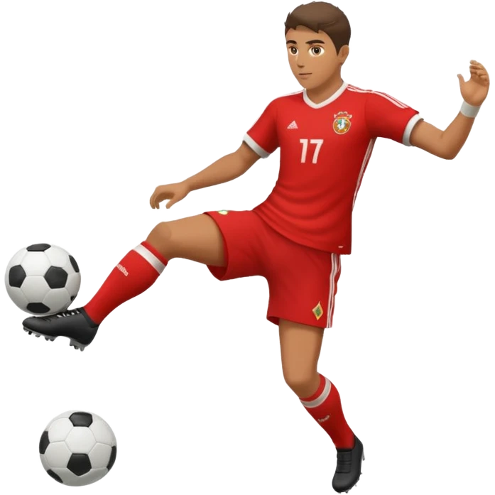 jogador do benfica a chutar a bola de futebol emoji
