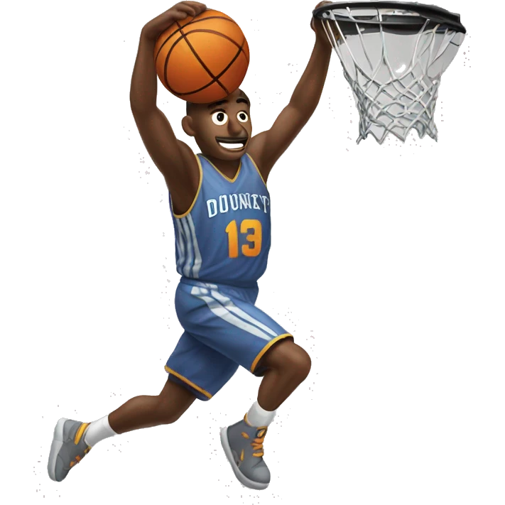 basketball player dunking on net emoji