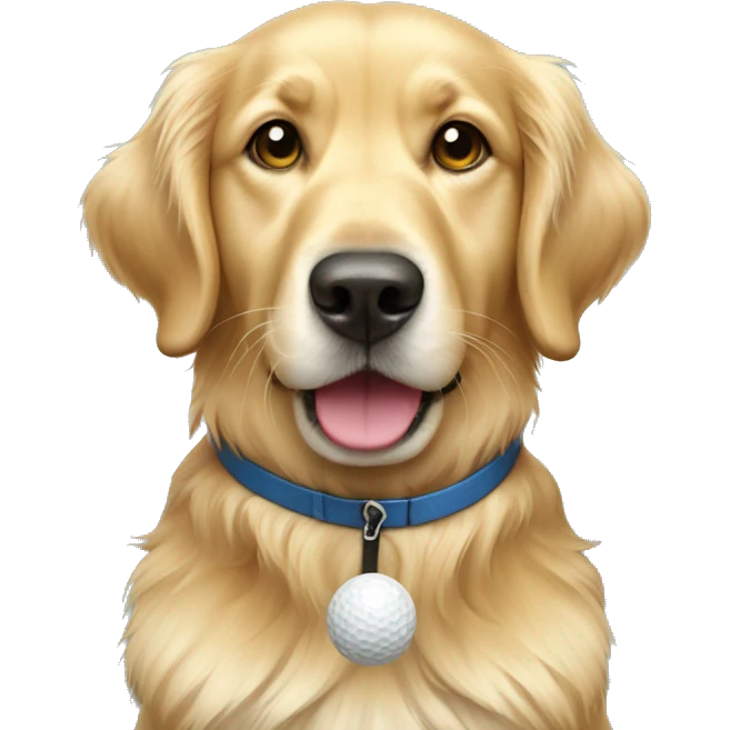 Dog golfer golden retriever  emoji