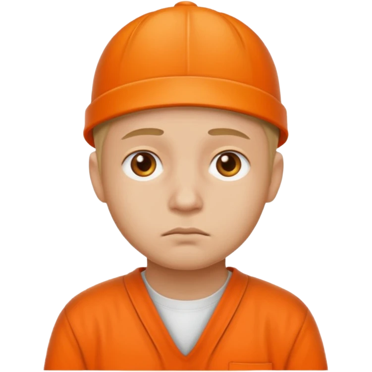 sad prisoner with an orange uniform emoji